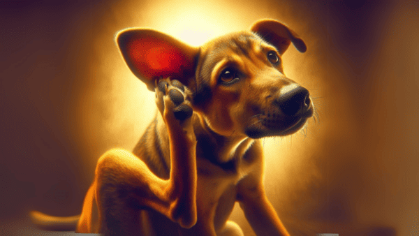 imagem de cachorro se coçando por não utilizar solução otológica aurivet solução otológica