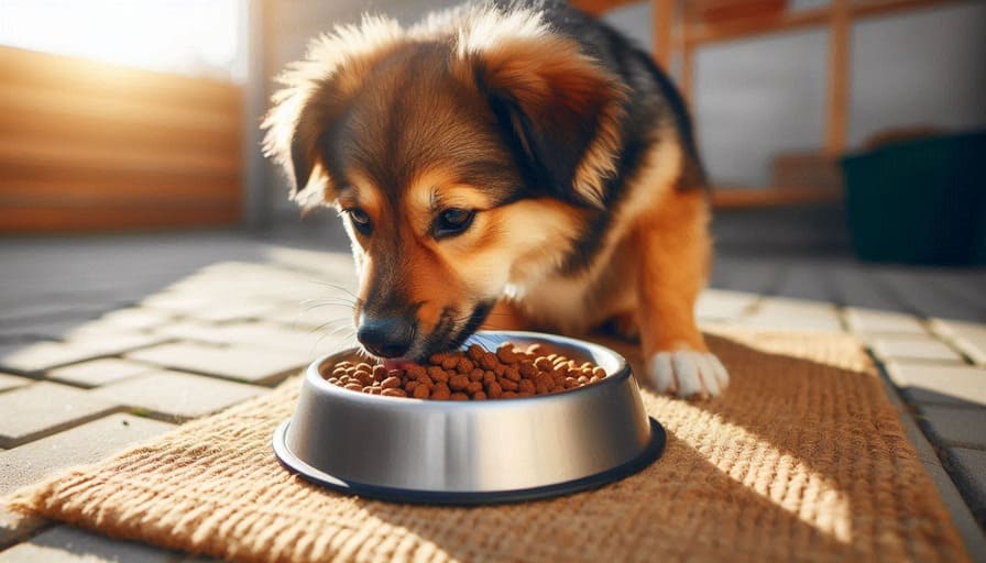 cachorro comendo premier hipoalergenica mandioca