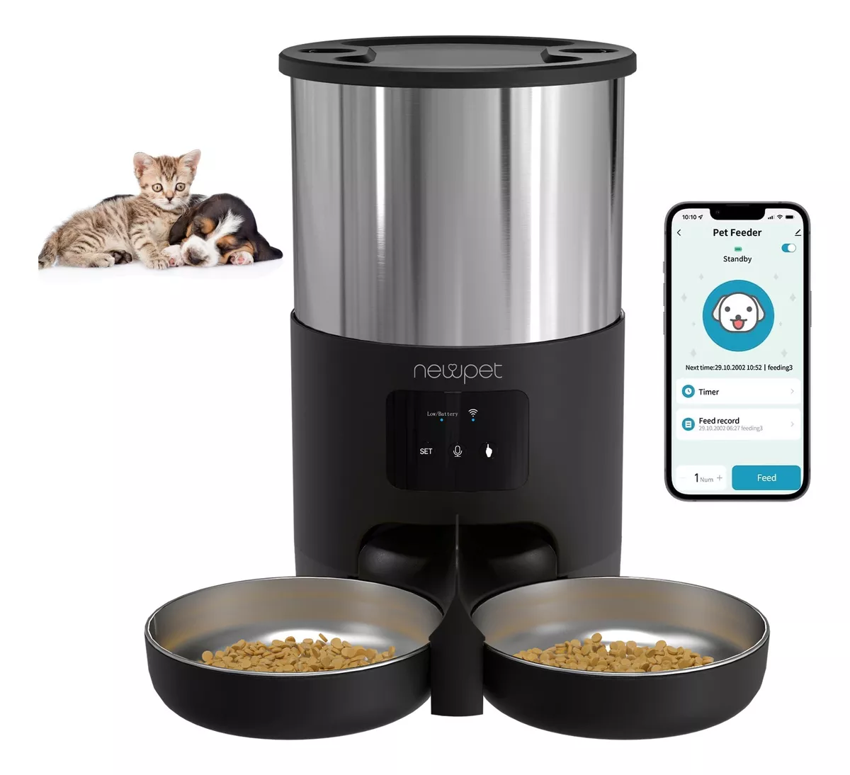 Foto alimentador automático para cachorro de 5L