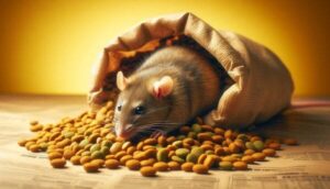 imagem de um rato na ração do cachorro